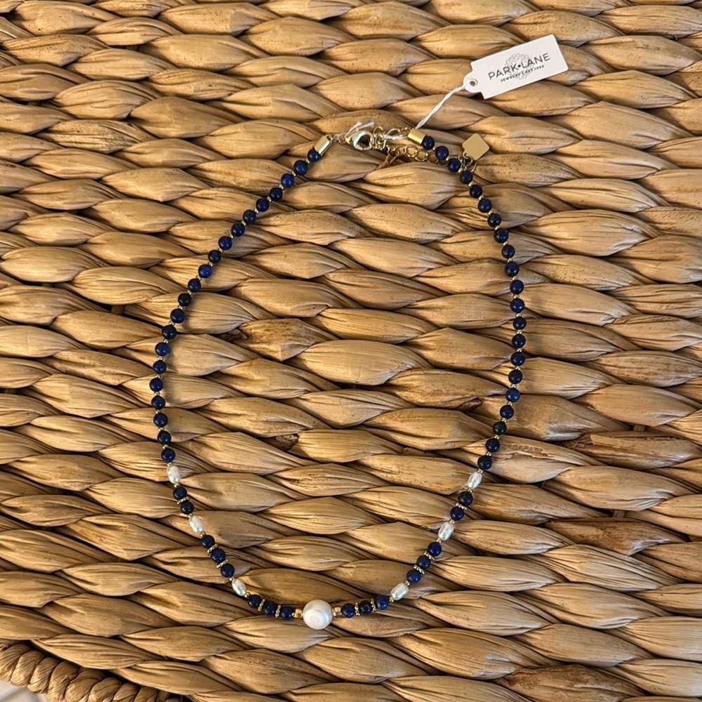 Park Lane Blue and Gold Necklace with Sophisticated Design